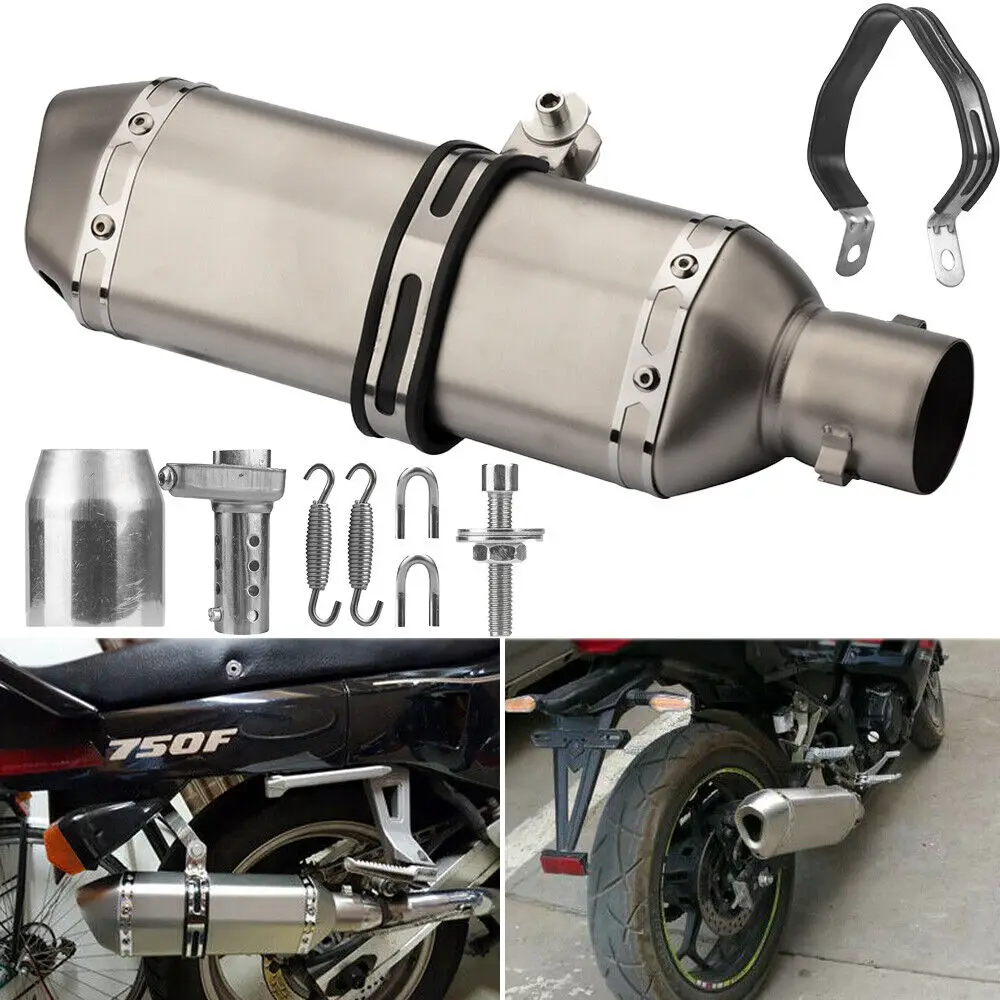 Motorcycle Exhaust Universal 35-51MM Muffler Pipe Moto Escape for ATV Dirt Bike Scooter