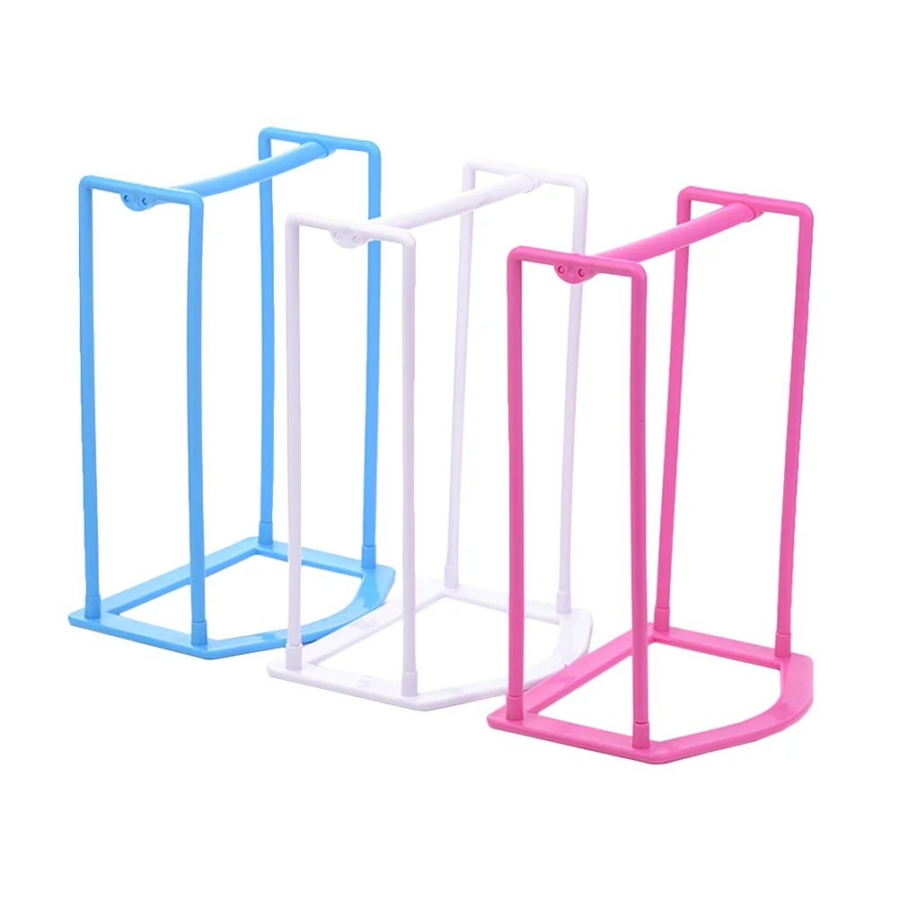 

3 Pcs Clothes Storage Rack Space Saving Locker Coat Hangers Plastic Shelf Non-Perforating Racks Clothing Support