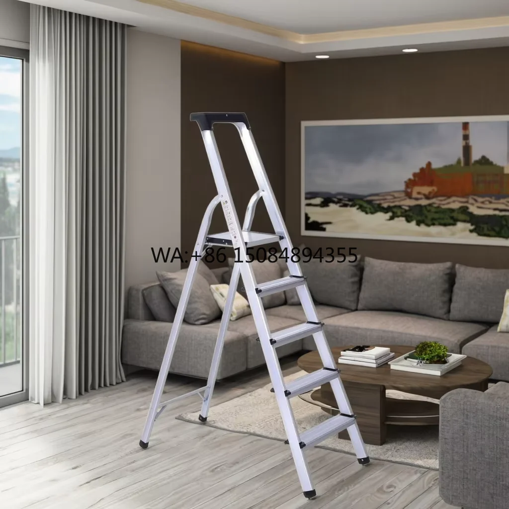 3,4,5,6,7,8 Step Heavy Duty Portable Folding Anti Slip Step Ladders for DIY Strong Sturdy Aluminum Safety Household Stepladders