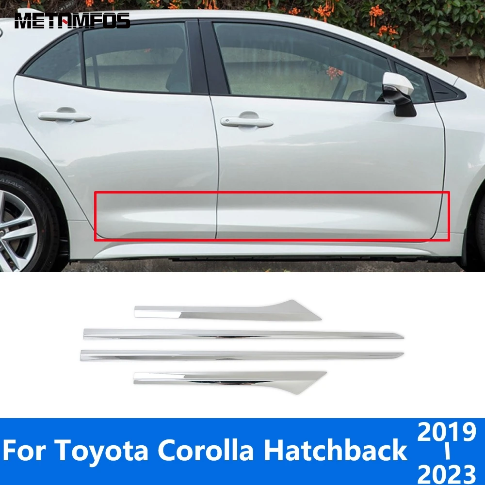 For Toyota Corolla Hatchback 2019-2022 2023 Chrome Door Side Line Strip Body Skirt Molding Trim Sticker Accessories Car Styling