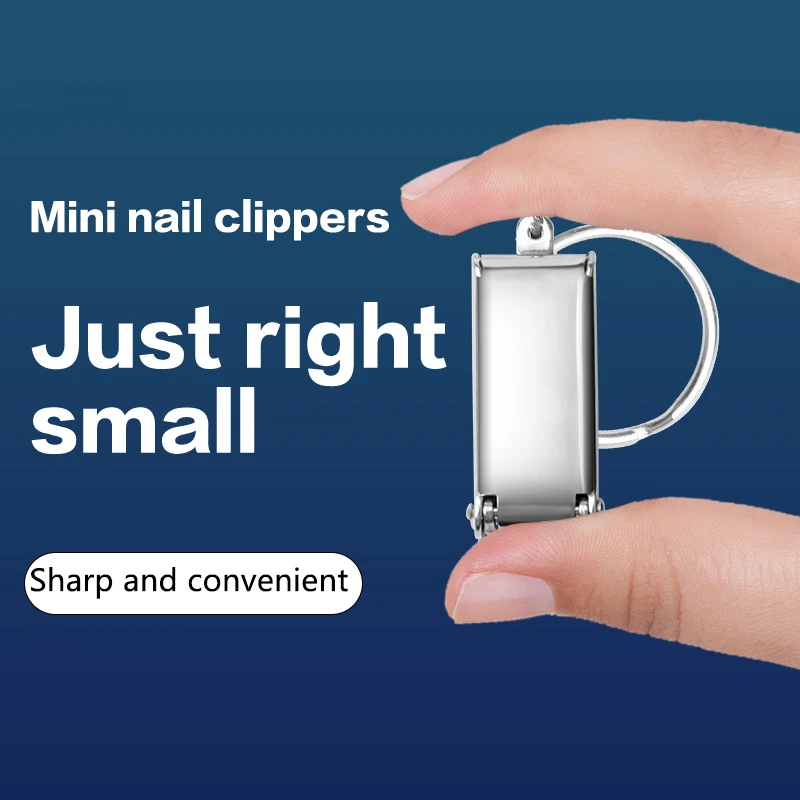 Mini Portable Exquisite Keychain Foldable Nail Cutter Stainless Steel Nail Clippers Rotary Toenail Finger Repair Clean Tool