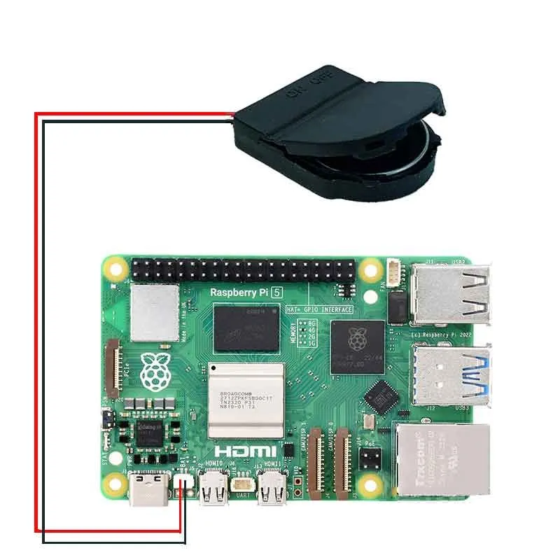 Raspberry Pi 5 RTC Battery Box RTC Clock Battery Kit Real Time Clock Holder  (Not include CR2032 Battery) for Raspberry Pi 5 Pi5