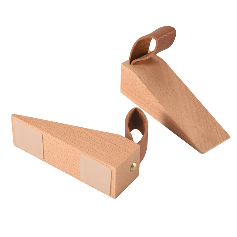 Fermaporta in legno, cunei per porte antiscivolo in legno massello, cuneo fermaporta robusto e durevole, fermaporta di sicurezza (2 pezzi)