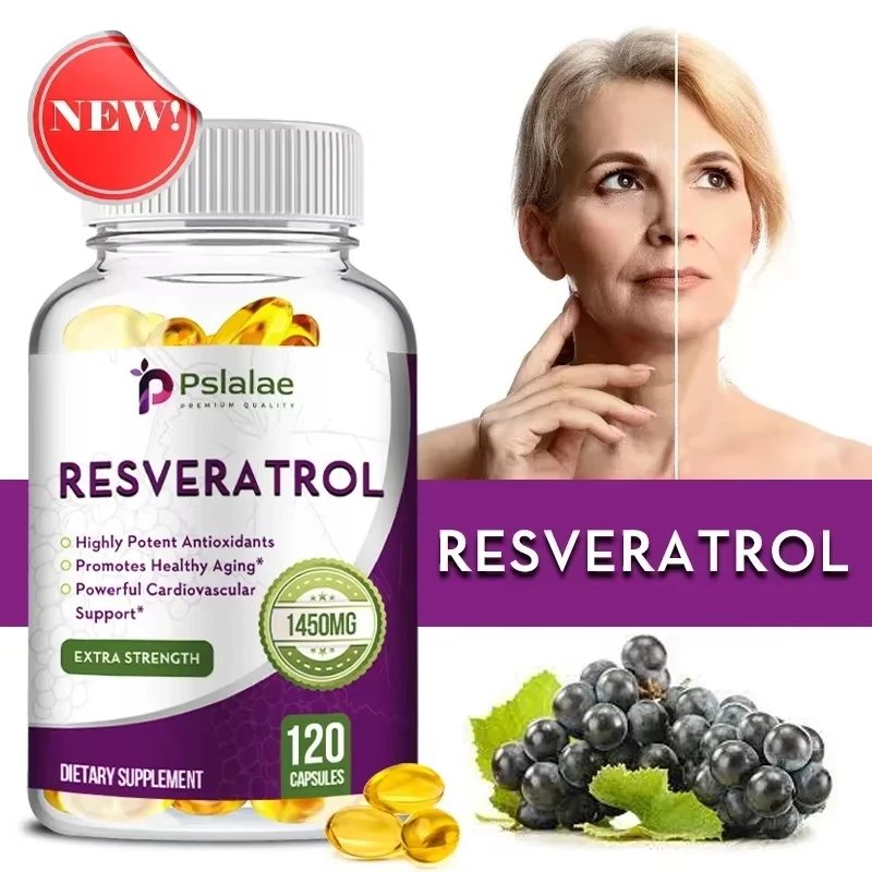 

Resveratrol Supplements - Anti Aging, Support Cellular Energy & Repair, Vitality, Promotes Skin Radiance, Healthy Aging