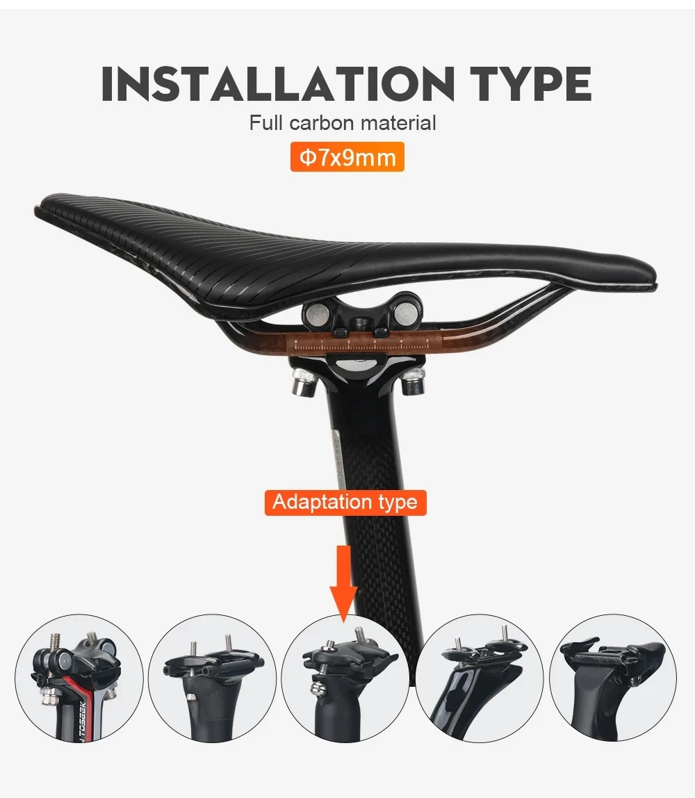 

Велосипедное седло TOSEEK PRO143C из ультралегкого карбона T800 для MTB/шоссейных велосипедов, с наполнителем из EVA и покрытием из микрофибры, для гонок и велоспорта
