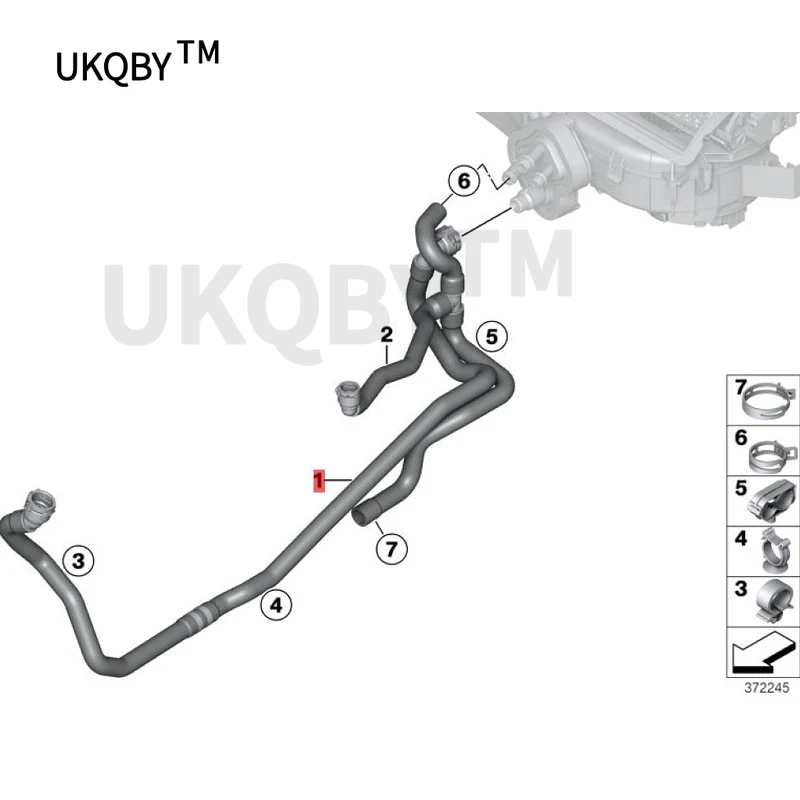 BM Wbery-Tuyaux de liquide de refroidissement, Conduite d'alimentation, Climatiseur, F25, 35iX, 28iX, N52N, 20iX, N20, 64219179582