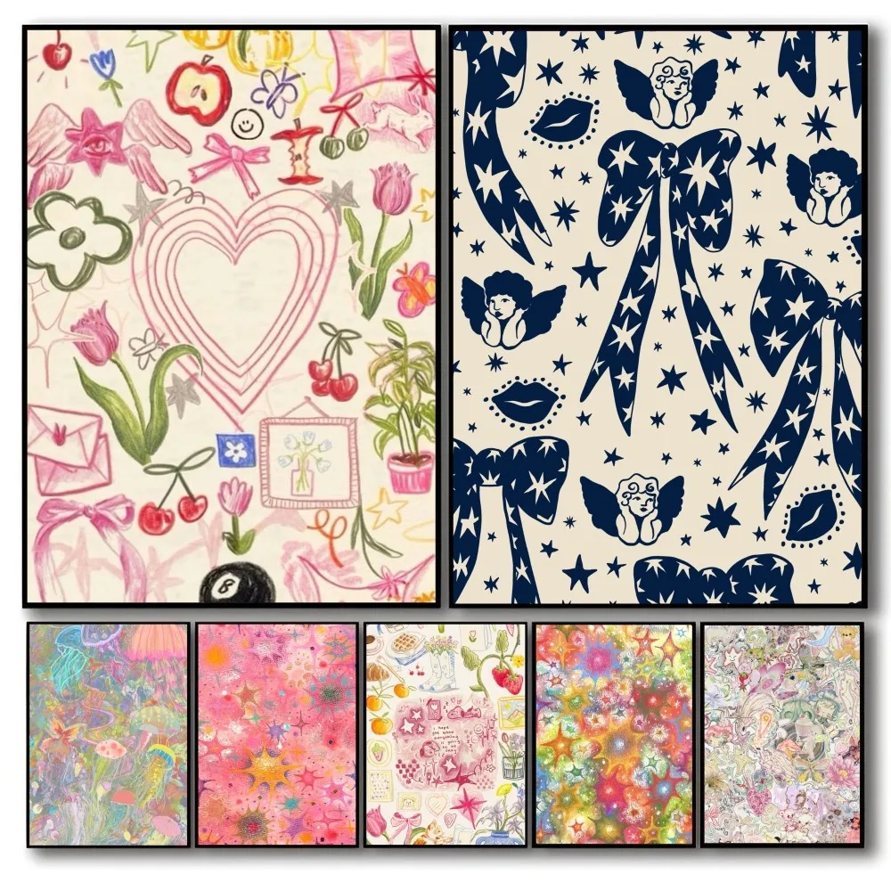

Artistic Patchwork Stickers Self-adhesive Art Waterproof Paper Sticker Coffee House Bar Room Wall Decor