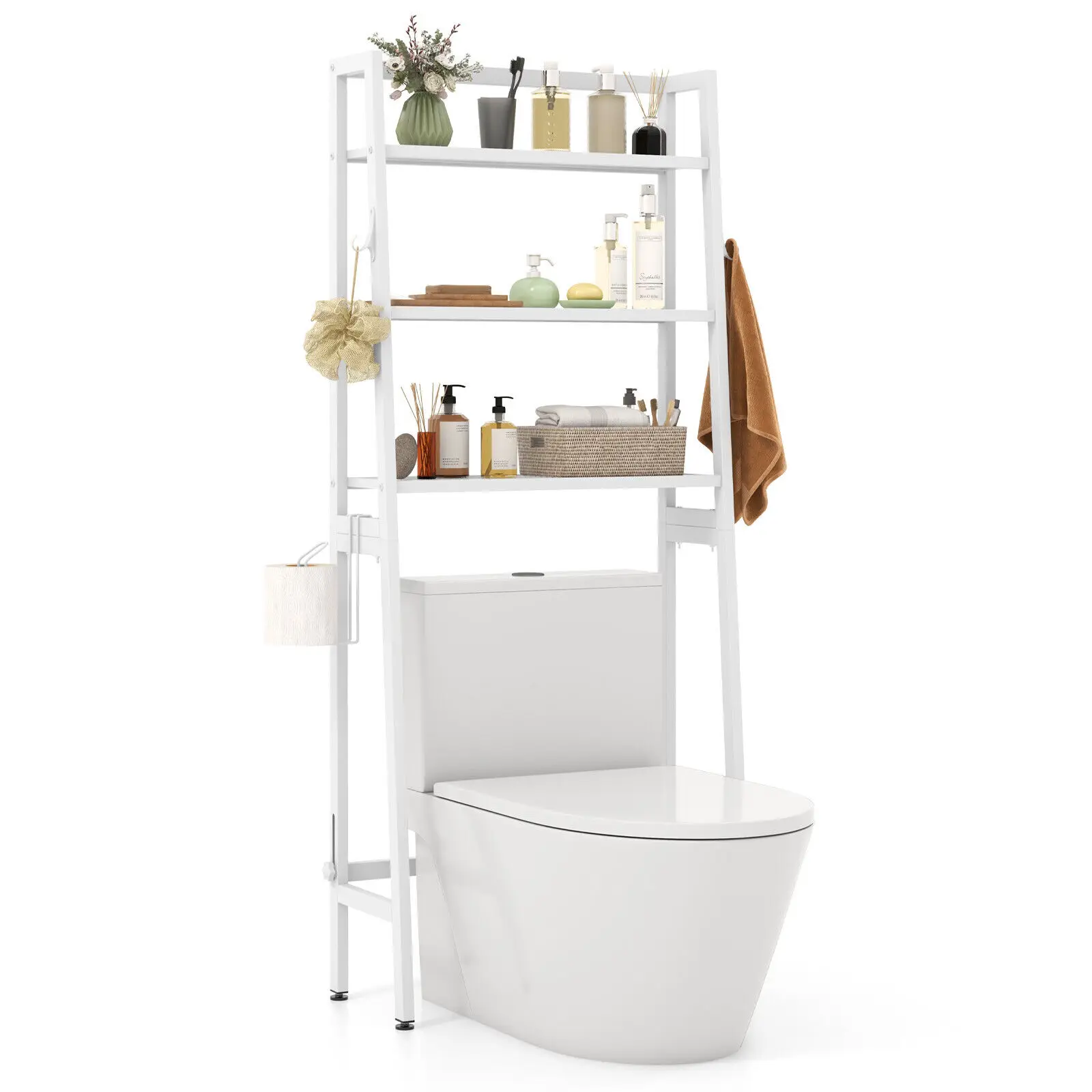 ERGOMASTER Over The Toilet Storage Shelf 3-Tier Free Standing Above Toilet Rack Stand