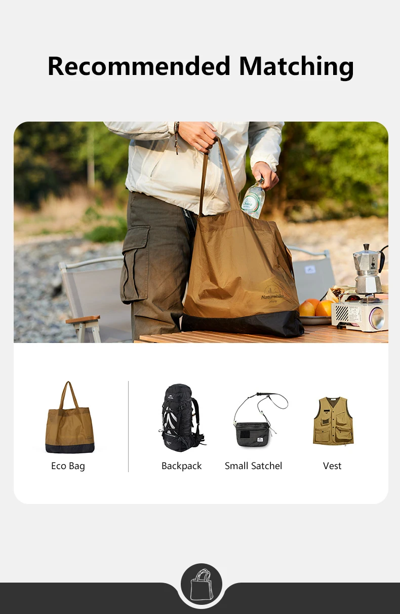 Naturehike Umweltschutztasche Bergtyp Tragbare Outdoor Camping Klappbare Handgepäck Multifunktionale Aufbewahrungstaschen – Detail 10