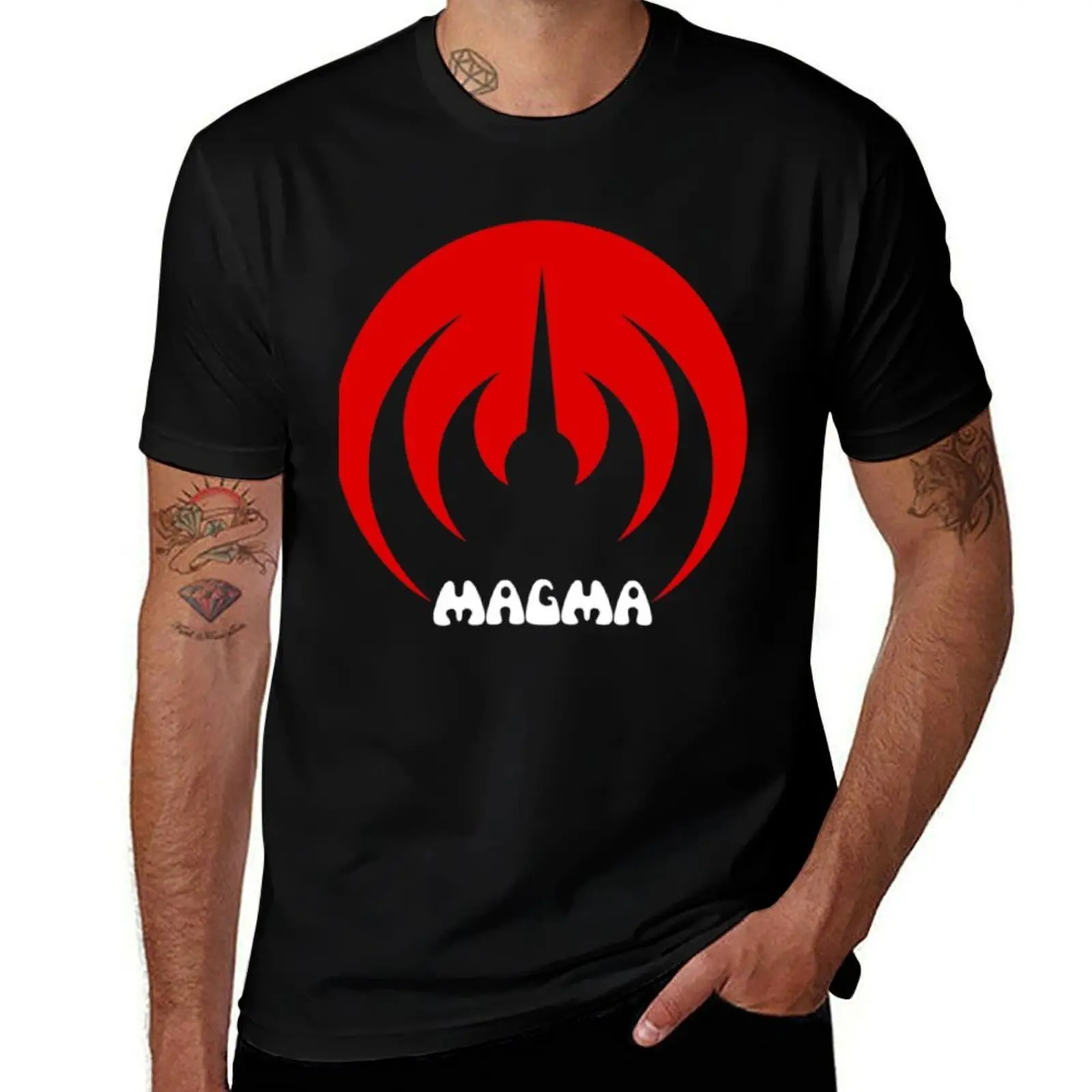 Magma T-Shirt Minimalist Plain Crew Neck T-Shirt