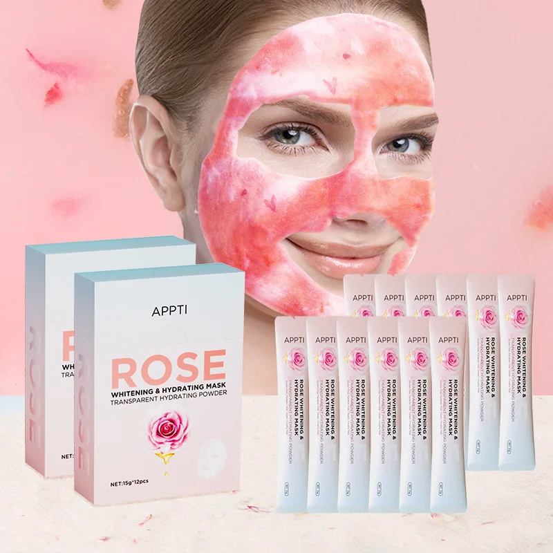 

12pcs Box Rose Hydrojelly Mask Whitening Nourishing Jelly Mask Powder Anti-Aging Facial Shrink Pores Acne Remove Mask Skincare