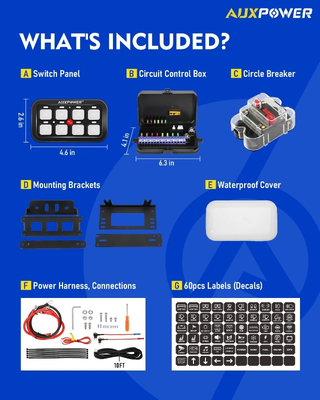 لوحة تبديل AUXPOWER RGB 8 Gang 12V 24V تبديل/لحظة/نبضية مدعومة مع التحكم في التطبيق (مخرج من جانب واحد) #2