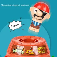 Parent Child Interactive Toys, Fun Pirate Bucket Toys, Sword Stab Jumping Pirate Game Board