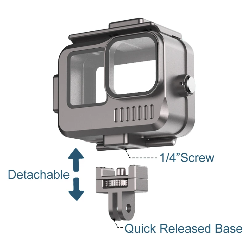 40M Aluminum Alloy Waterproof Case for GoPro Hero 11 10 9 Diving Protective Housing Underwater Cover for Go Pro 11 10 Accessory