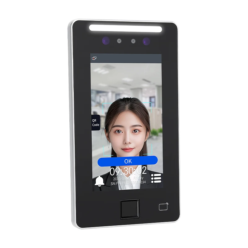 Networking TCP/IP(Option WIFI 4G) Visible Light Dynamic Face Fingerprint ID Card Access Control Machine Time Atendance XFace70V