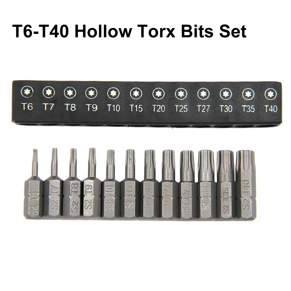 

Essential Tool for For woodworking 12pcs Torx Screwdriver Bits Set T6T40 25mm Hex Shank Must Have for DIY Projects