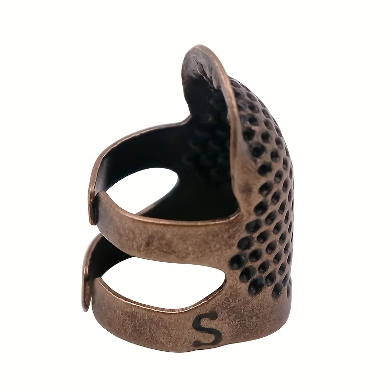 1pc Sewing Tool Finger Thimble Hoop Set Home Hand-sewn Cross-stitch Thimbler Thickened Adjustable Copper Needle Thread image 6