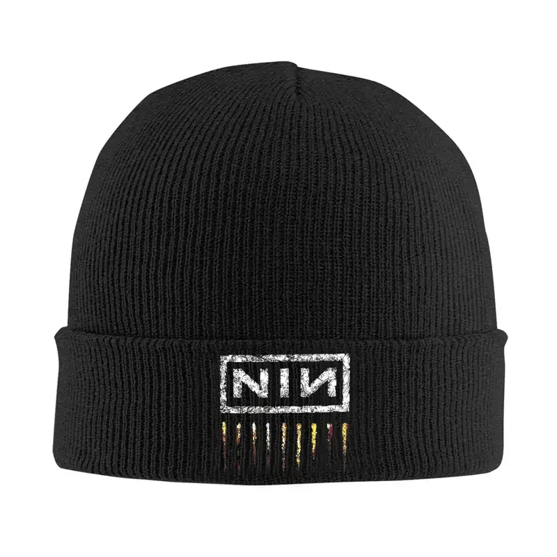 Women Men Knit Beanie NIN NineInchNaills Merch Winter Warm Knitting Skull Cap Rock Band Bonnet Knit Hat