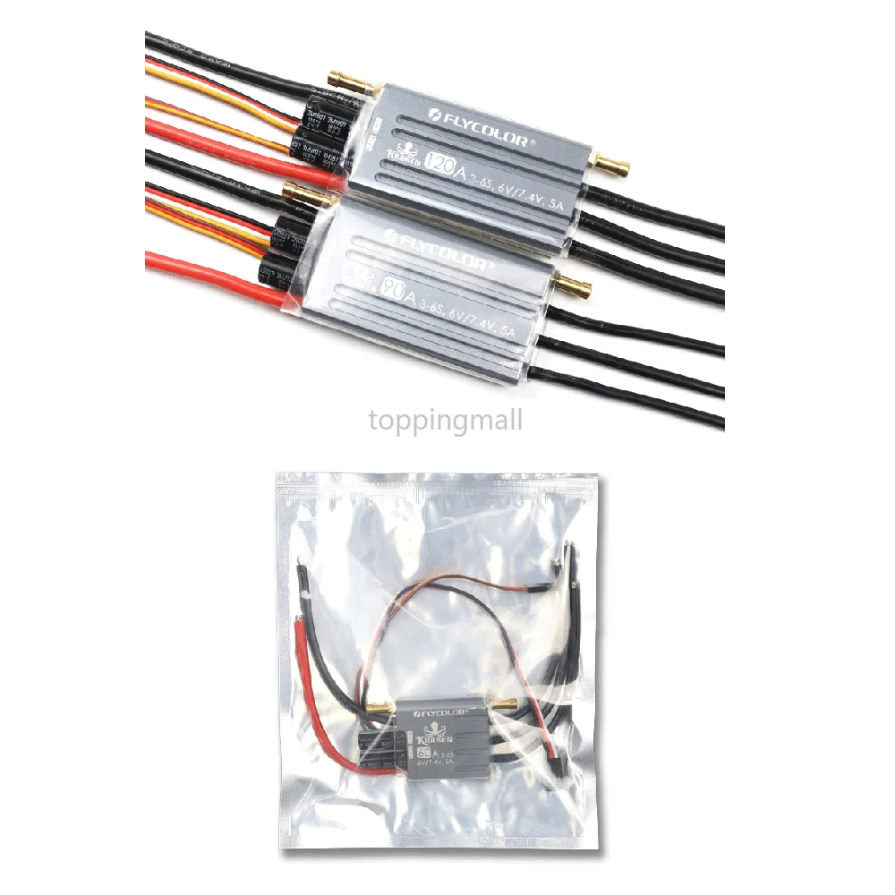 FLYCOLOR KREKEN Boat ESC 40A 60A 90A 120A 150A Waterproof 3-6S 6V/7.4V BEC 2-way 32-bit Brushless Speed Controller for RC Racing