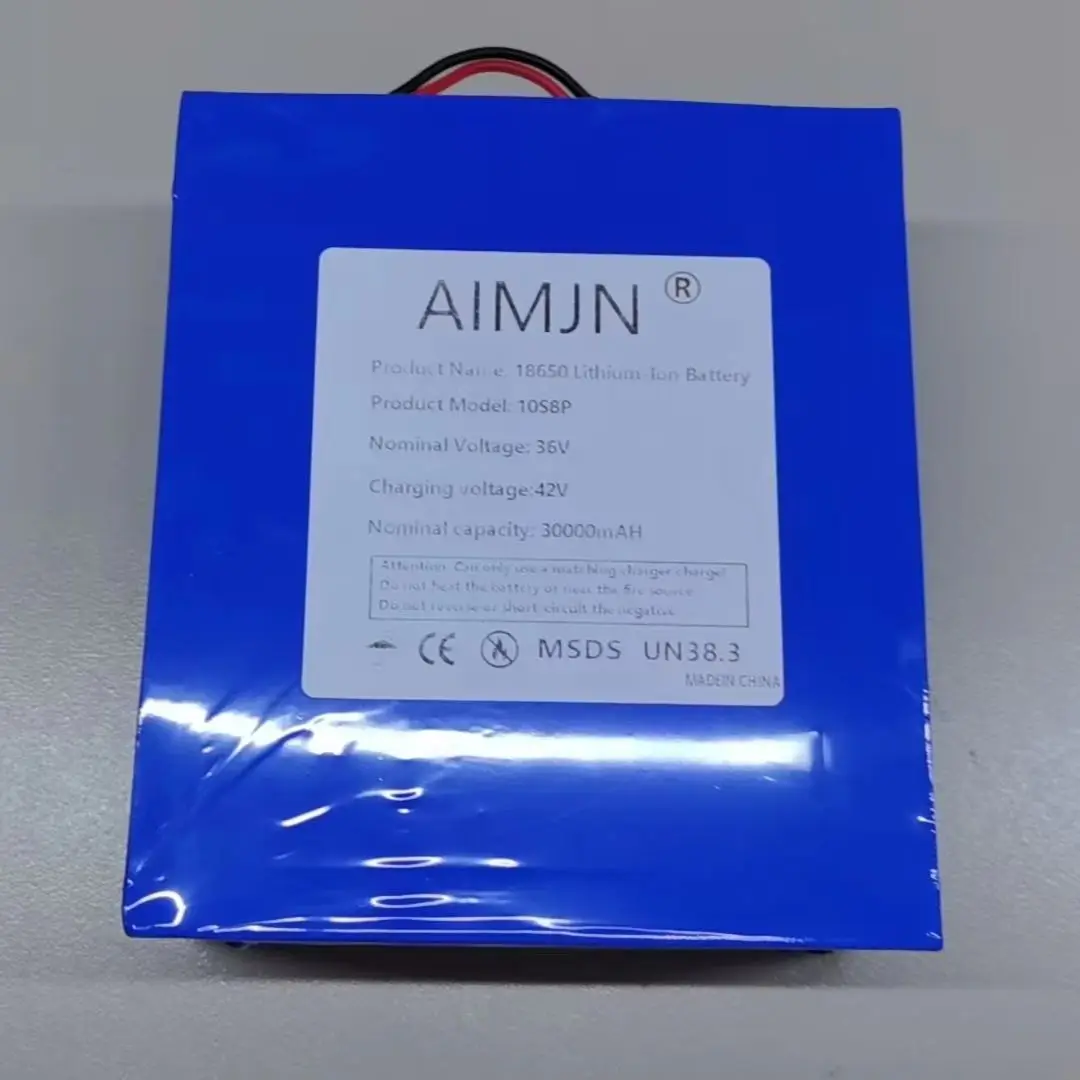 36V 30000mAh 18650 lithium 10S8P battery pack, 1500W high power built-in BMS，for various energy storage backup