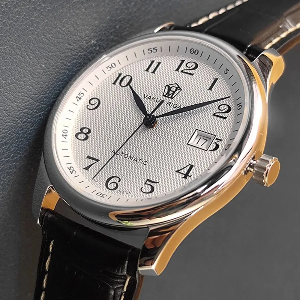 

Мужские автоматические часы, бизнес-калибр Haiou ST2130, ультратонкие стрелки Burnt Blue с дисплеем даты