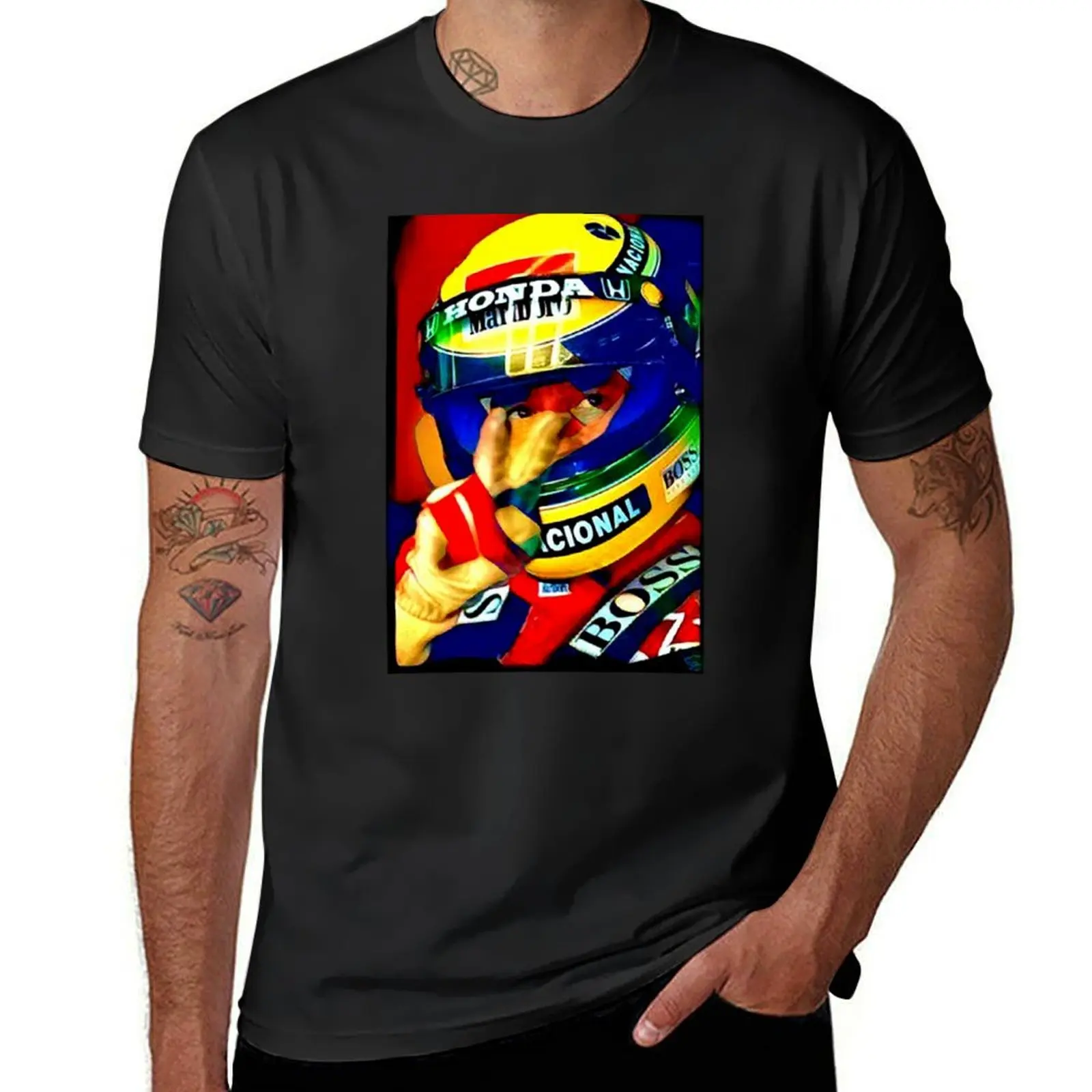

Ayrton Senna T-Shirt summer top blanks Short sleeve tee men