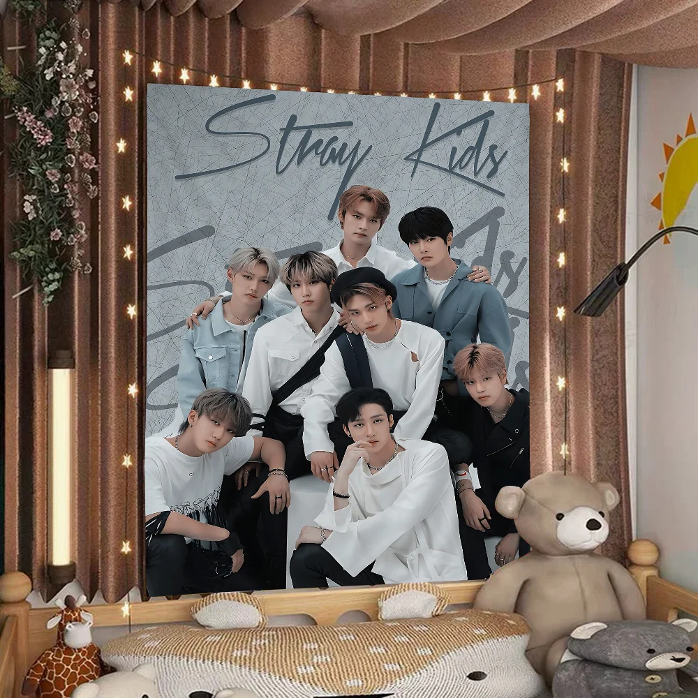 Wandering Child Kpop Tapestry Bohemian Mandala Fabric Art Kawaii Room Decor Wall Hanging for Bedroom Dorm Background