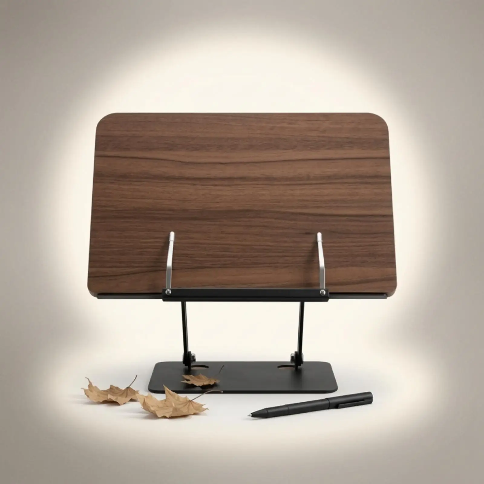 Adjustable Desk Book Stand with Page Holder, Rotating Bookend Stand