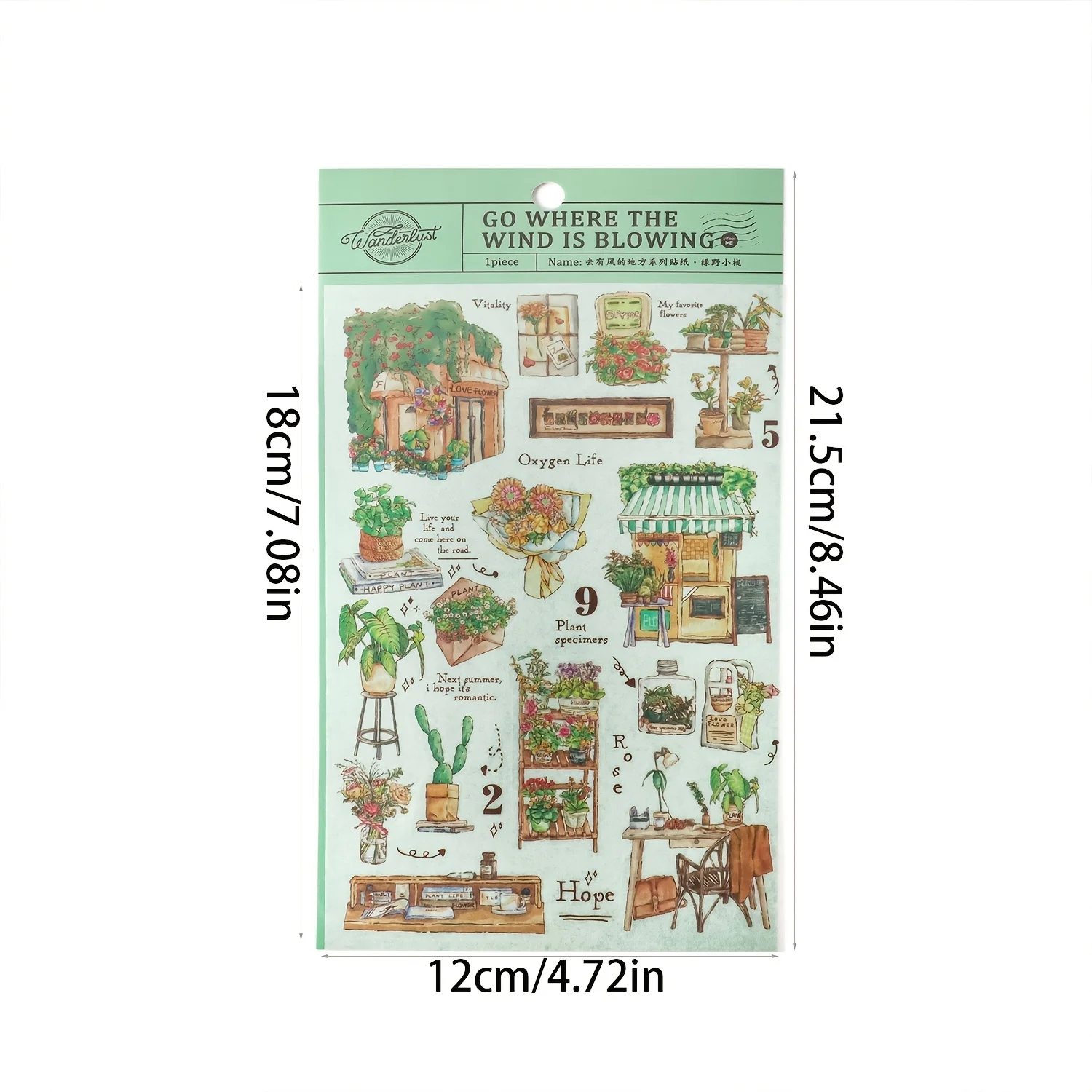 1pc Landscape Contrast Color Stitching Classical Stickers for Scrapbooking DIY Decorative Material Collage Journaling