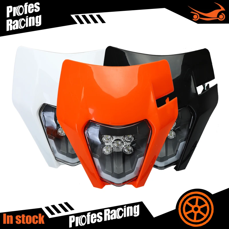 Motorcycle12V LED Headlight Fairing E8 Emark  Headlamp for KTM SX SX-F EXC XC-W XC-F WR DRZ KX YZ KLX F Dirt Bike Mask