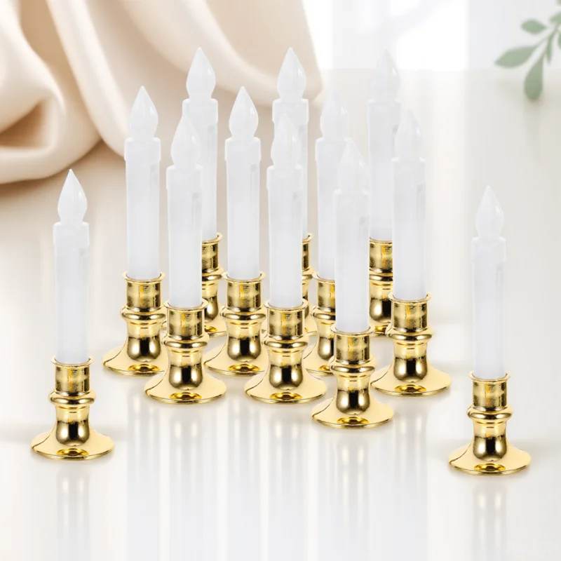 

12Pcs Electric Fake Lamps No Fire Heat Up Safe Around Children Pets Decor Simulation LED Light