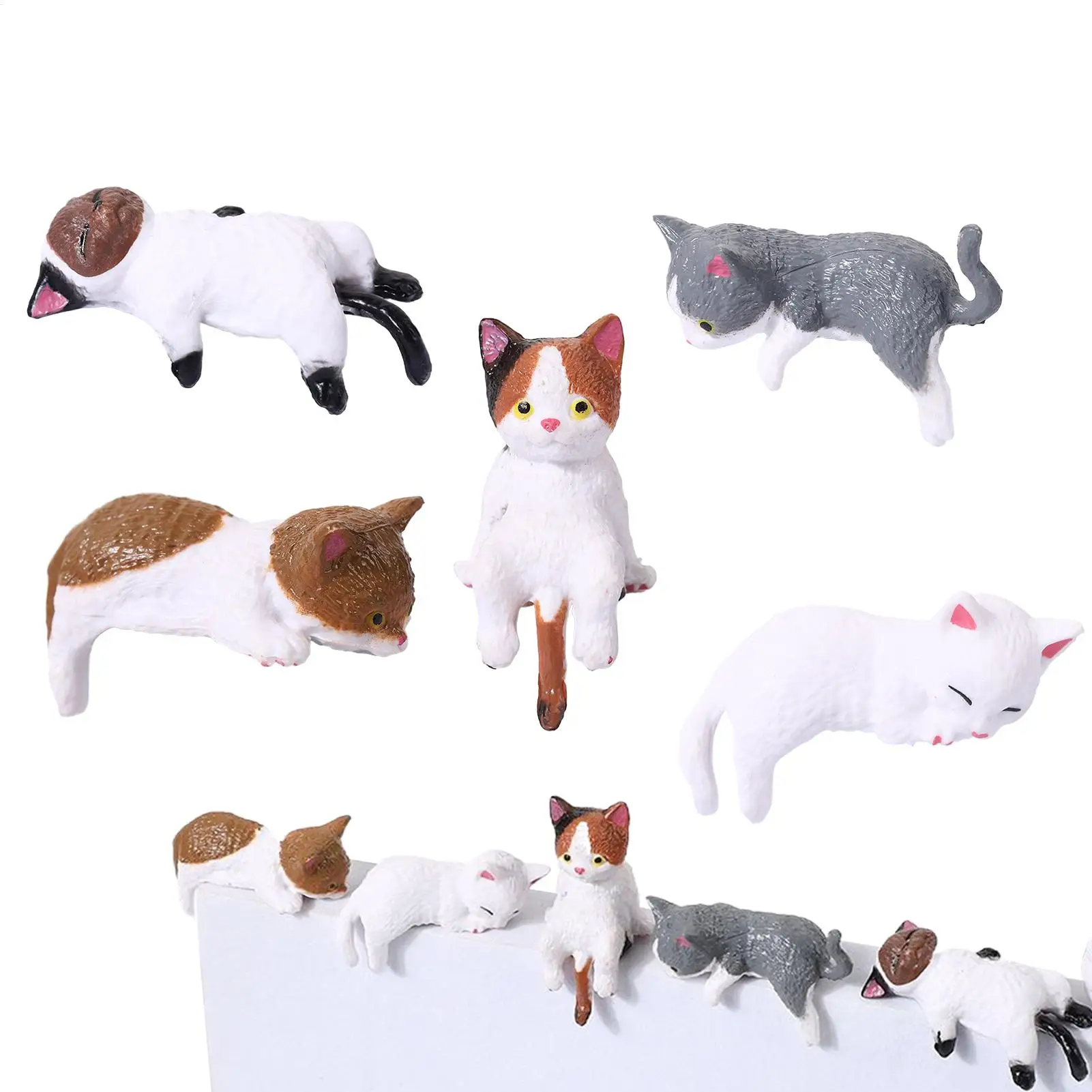 4/5 Stück niedliche Kätzchen-Dekoration, kreative schlafende Katzenpuppe, Heimdekoration, Spielzeugkatze, Auto-Innenraum-Landschaftsdekoration, bezaubernde Geschenke – Detail 5