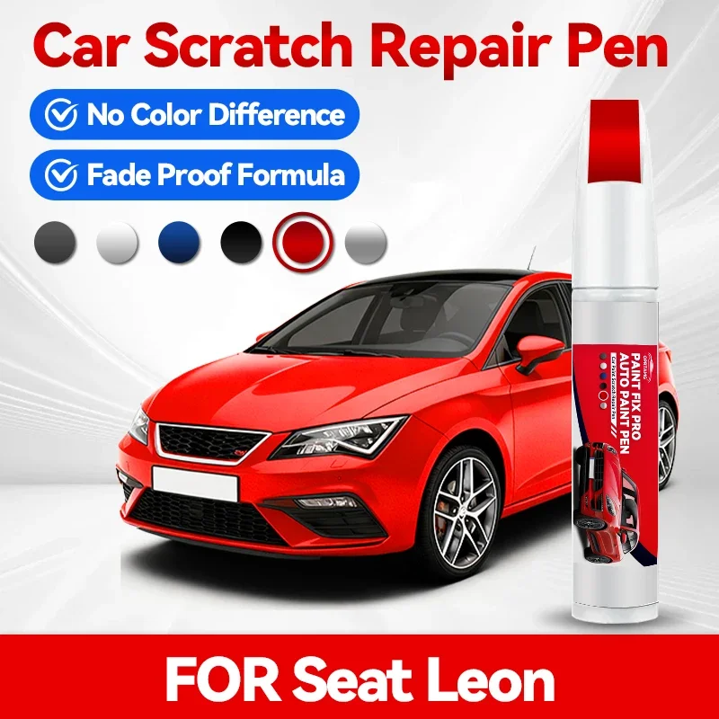 

Ручка-корректор для ремонта автомобильной краски (1999-2025 SEAT Leon), аксессуары для устранения царапин, цвета: асфальтовый синий, белый, красный