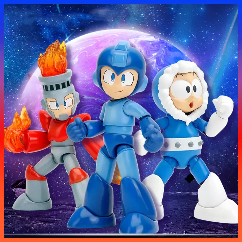 In Stock Jada Toys 1/12 Scale Superheroes Mega Man Flame Man Frozen Man Full Set Model 6 In Action Figure Collection Toys Gifts