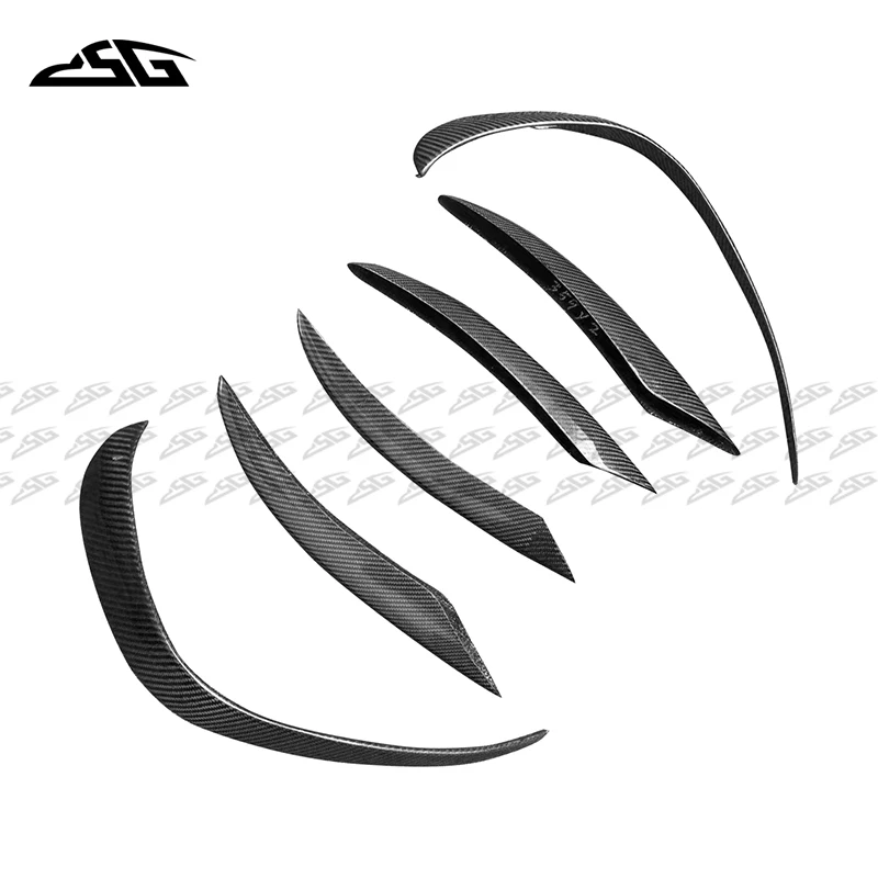 For Benz C-Class W205 Carbon Fiber Front Bumper Spoiler Fog Lamp Splitter Air Outlet Decorative Cover