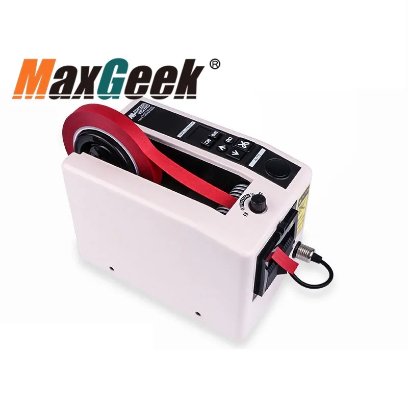 Maxgeek M1000 Automatic Tape Dispenser 20-999mm Tape Cutter AC110V/220V with 75mm/32mm/25mm Roller Kit