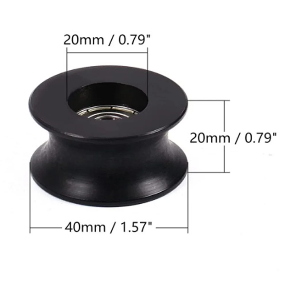 Set of Four Nylon Coated U Groove Pulley Bearings Offering Smooth Quiet Operation for Mechanical Door and Window Applications