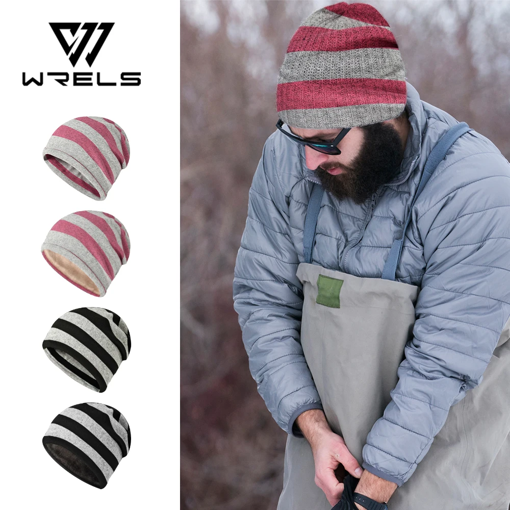 

WRELS Вязаная шапка Теплая ветрозащитная шапка-бини на меховой подкладке Многофункциональная зимняя шапка Мягкая вязаная шапка Дышащая уличная велосипедная шапка