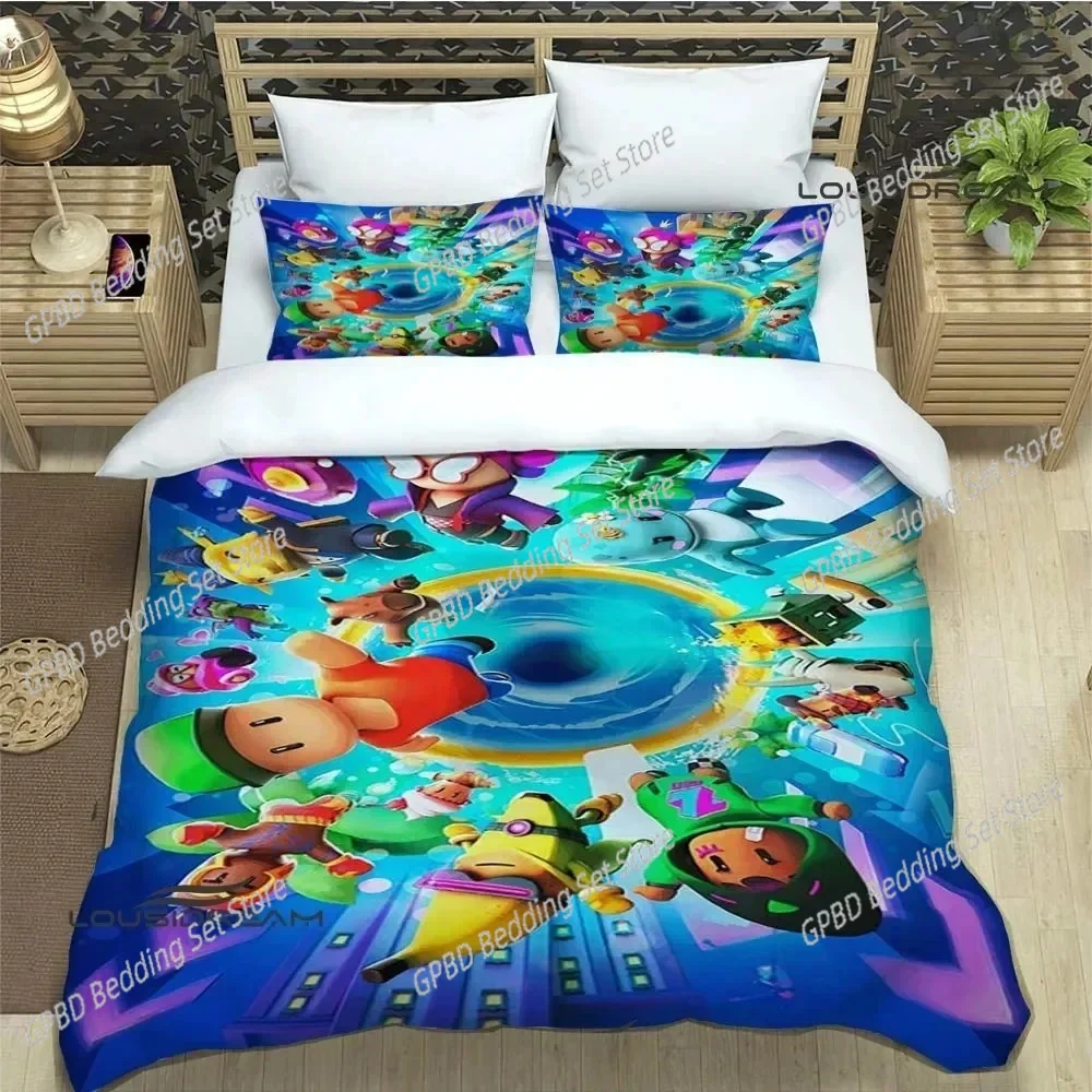 

3D game Cartoon Stumble-guys Comfortable Duvet Quilt Cover Pillowcase Bedding Set Children Bedroom Decoration Home Textile