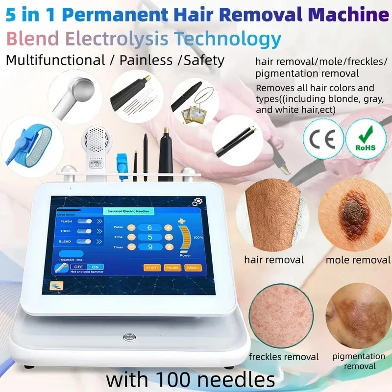 5 in 1 Permanent Hair Removal Machine Freckles Moles Removal Electrolysis Hair Remove Epilatior Painless Bikini Hair Removal