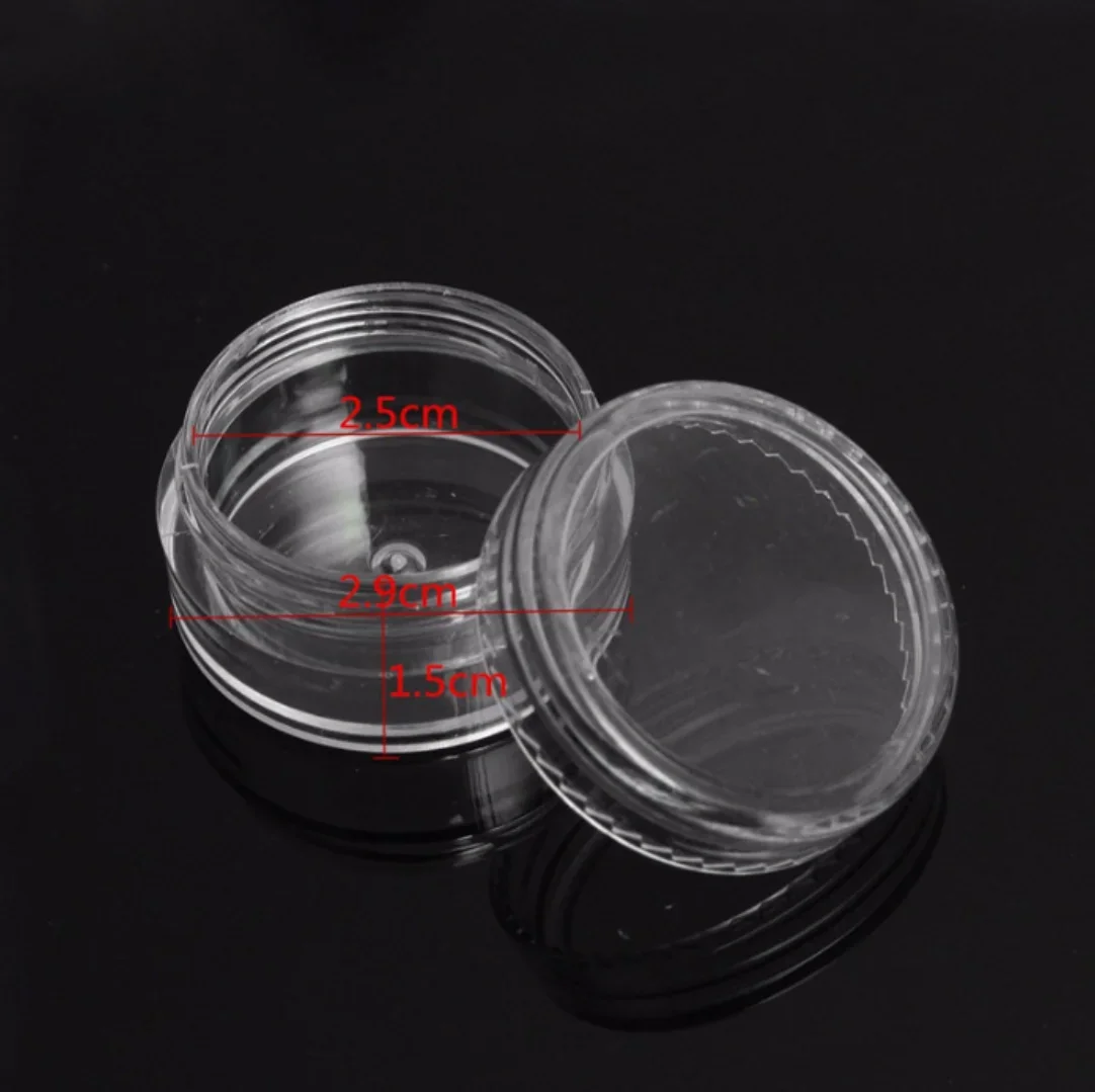 Contenedores de muestras transparentes para crema, mini cosméticos, 50 Uds., 5g, tarros transparentes, bálsamo, decoración de uñas, cuidado de labios, cuidado de la piel (latas portátiles pequeñas)