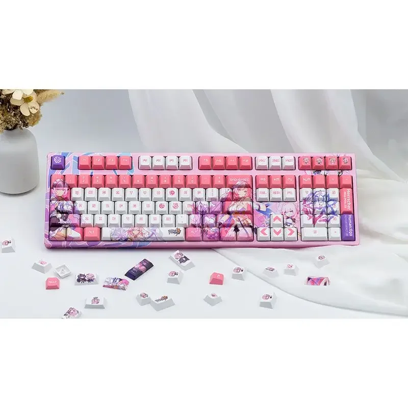 108 Keys/Set Honkai Impact 3 Elysia PBT Theme Mechanical Keyboards Anime Games Beauty Girl Key caps Cherry Height DIY