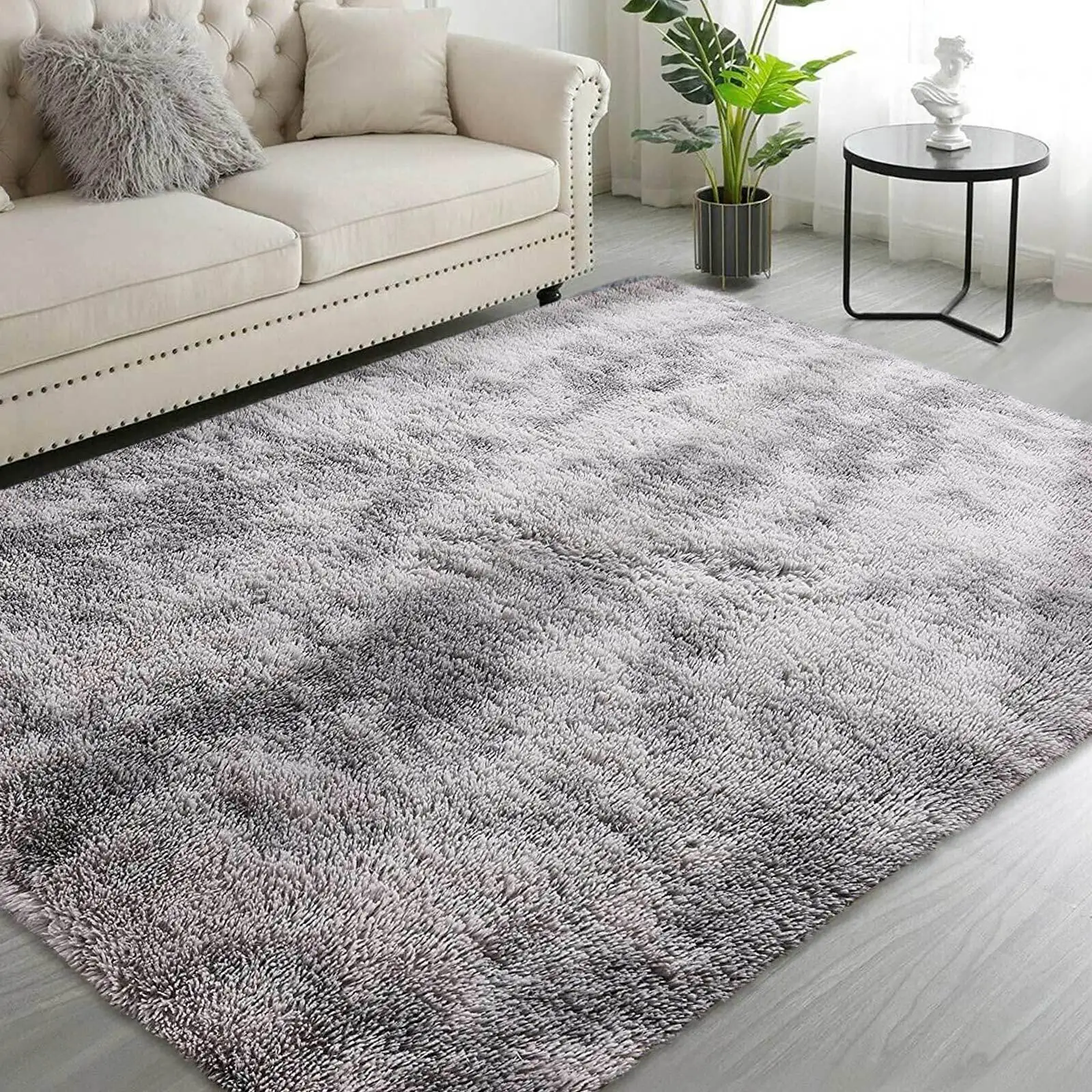 Ultra Soft Fluffy Area Rugs for Bedroom Shaggy Bedroom Carpet Plush Living Room Furry Floor Rugs Non-Slip Tie-Dyed Floor Carpet