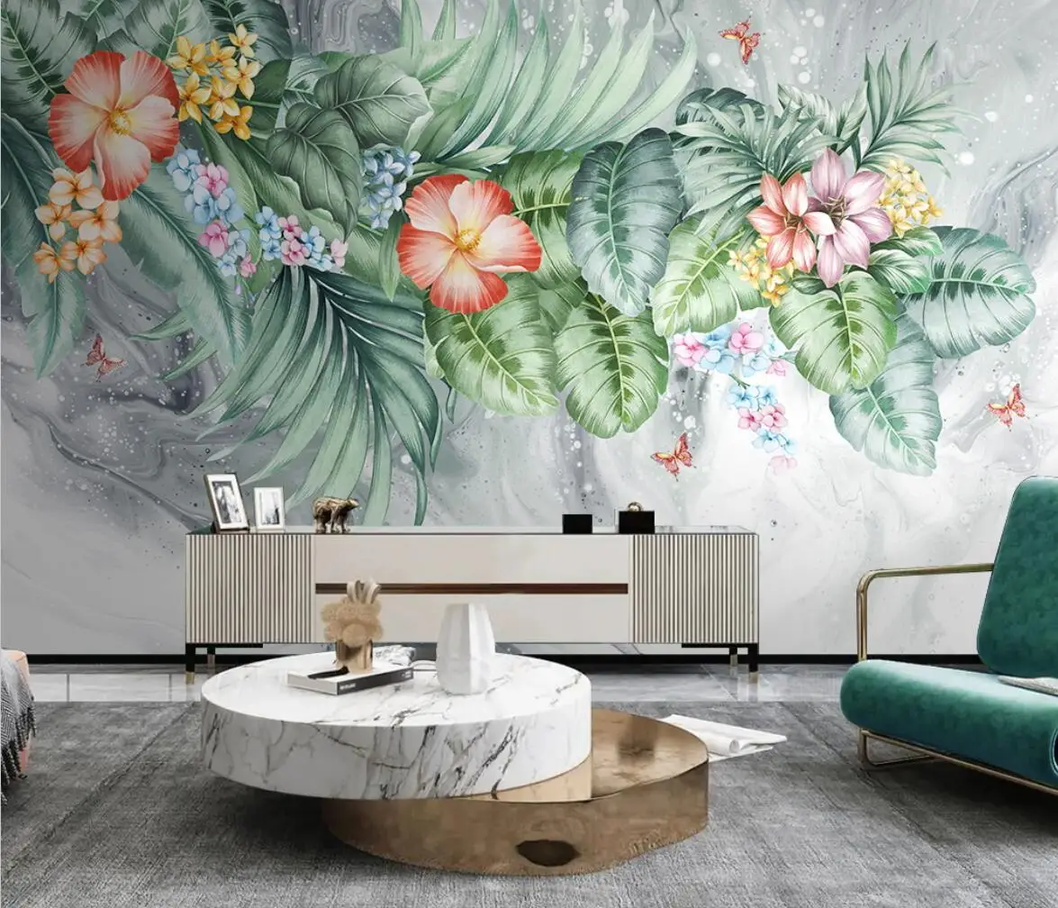 Personalizzato giraffa jungle lush tropical rainforest large mural cafe wallpaper per soggiorno carta da parati autoadesiva home decoratio