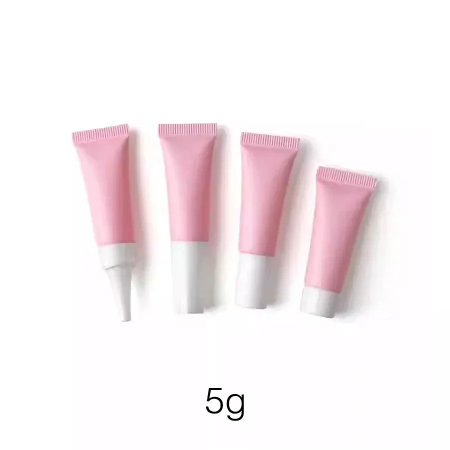 Contenedor vacío de cosméticos de color rosa mate, botella exprimible recargable, crema de ojos, loción de esencia, tubo suave de muestra, 5g, 5ml