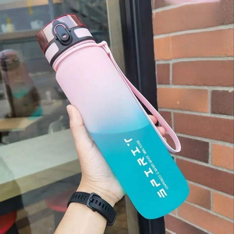 500ML/1000ML Große Kapazität Sport Wasser Flasche Motivation Auslaufsicher Tragbare Wiederverwendbare Kunststoff Tassen Outdoor Reise gym Krüge