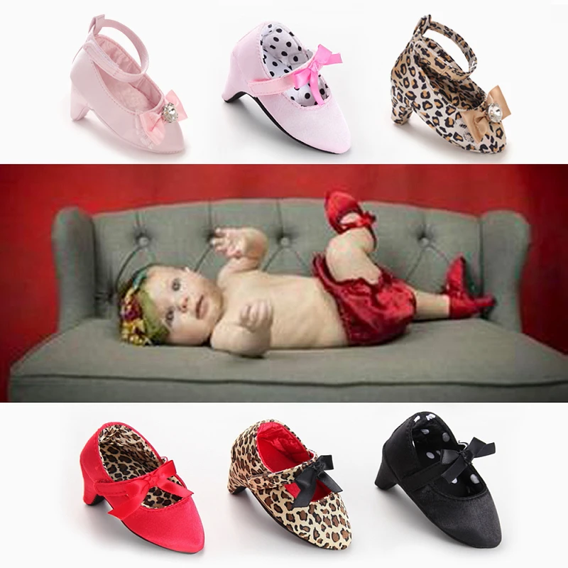 

2026 New Infant Newborn Baby Girl Princess Bow First Birthday Party Shoes Photo Props Shoes 0-6Months