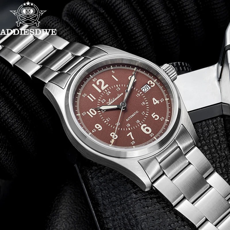 Addiesdive ساعة رجالي الياقوت الزجاج الفولاذ المقاوم للصدأ NH35 ساعات أوتوماتيكية AR طلاء BGW9 مضيئة 200 متر مقاوم للماء ساعة ميكانيكية #1