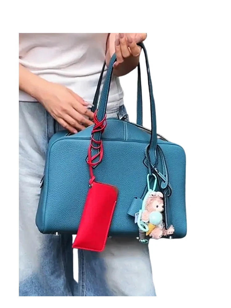 Большая кожаная сумка Victoria на одно плечо, женская сумка-тоут, новинка 2025, высококачественная сумка Boston для боулинга, мягкая сумка на молнии