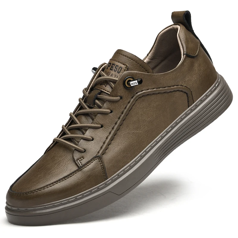 Zapatos informales de cuero genuino de alta calidad para hombre, zapatos Oxford para correr, zapatos transpirables de vestir de negocios elevados